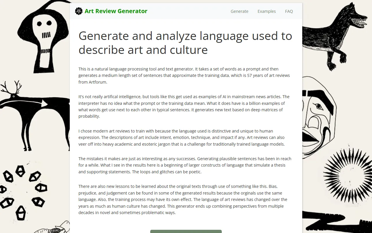 Artreviewgenerator screenshot