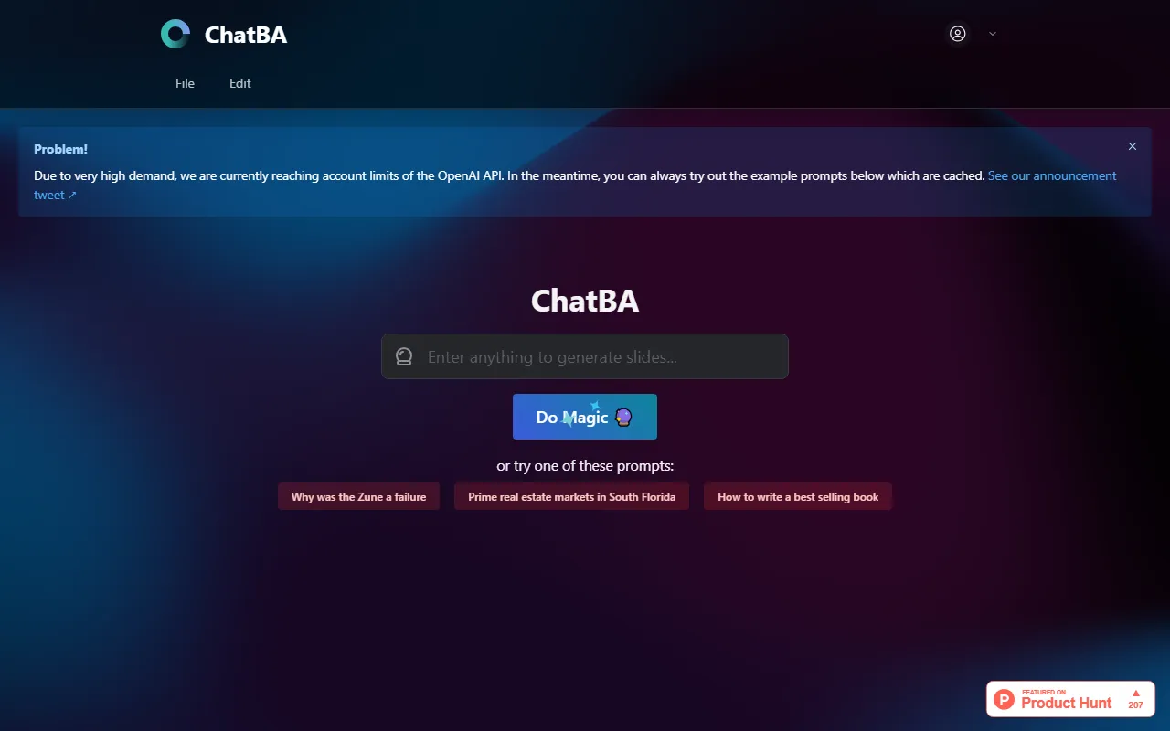 ChatBA screenshot