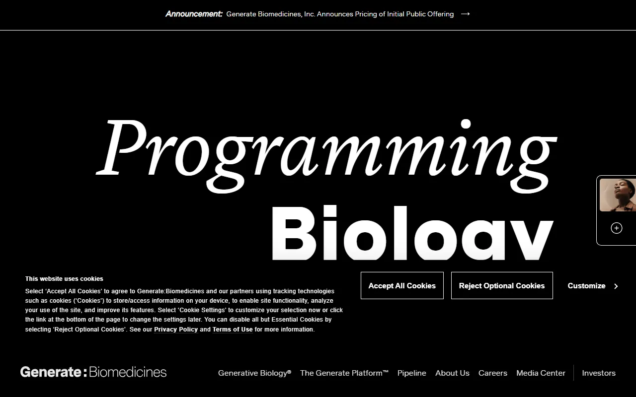 Generate:Biomedicines screenshot