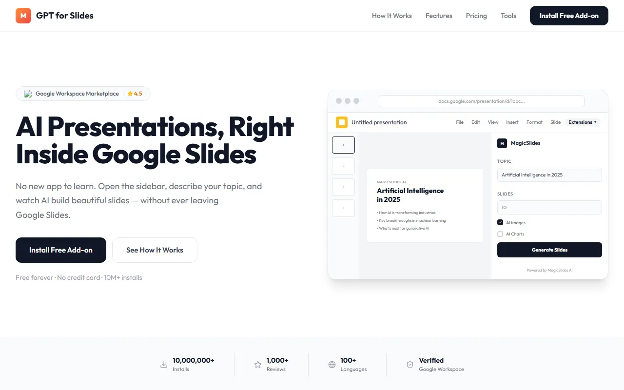GPTforSlides screenshot