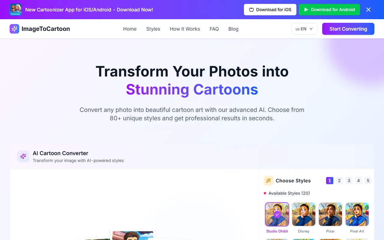 Imagetocartoon screenshot