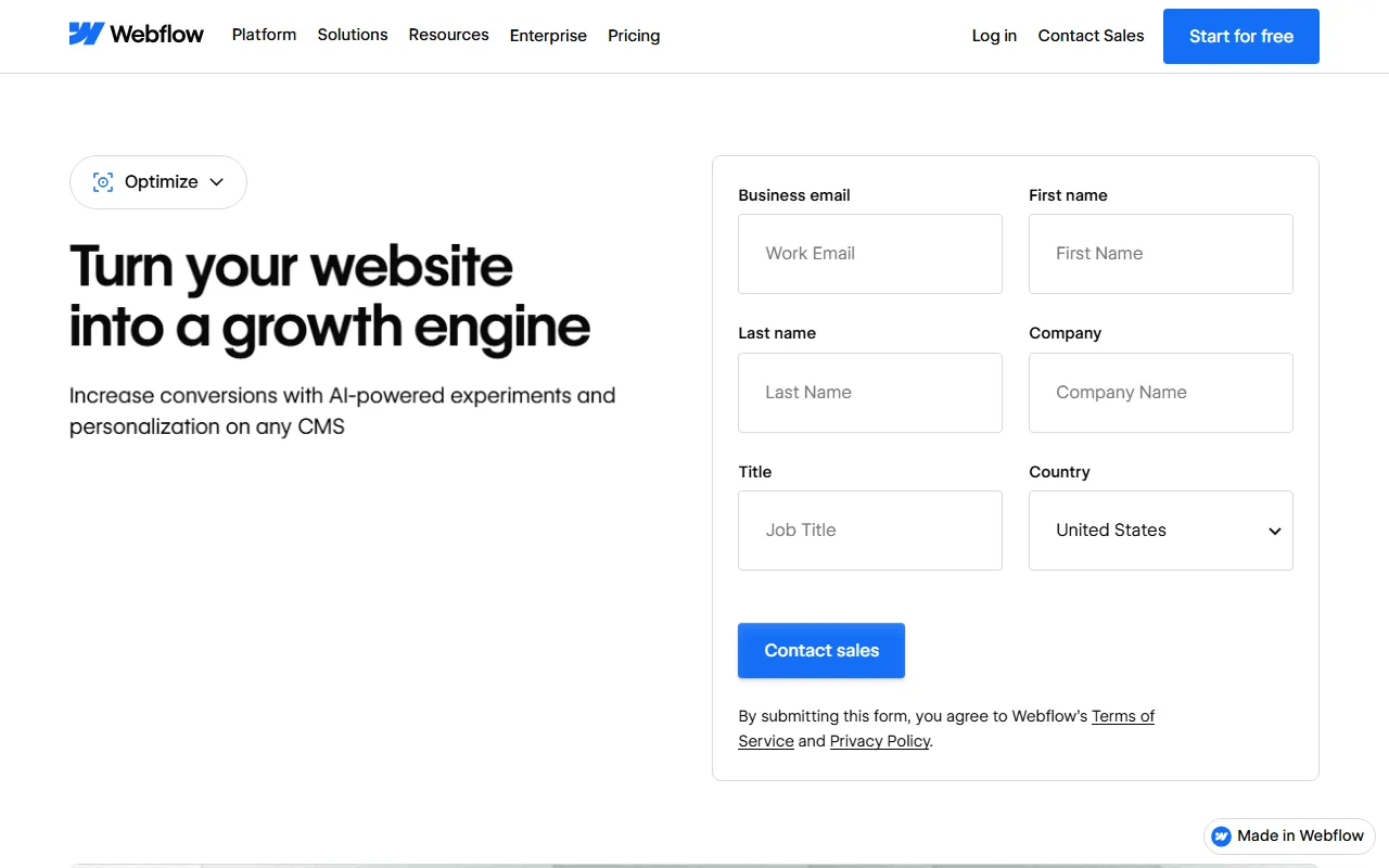 Intellimize screenshot