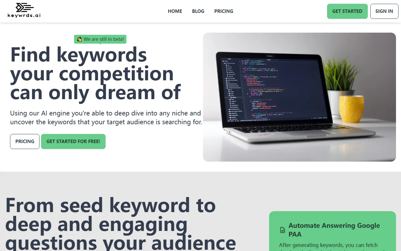 Keywrds.ai screenshot
