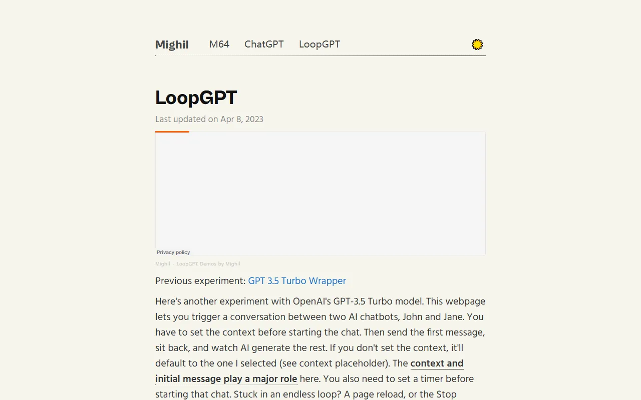 LoopGPT screenshot