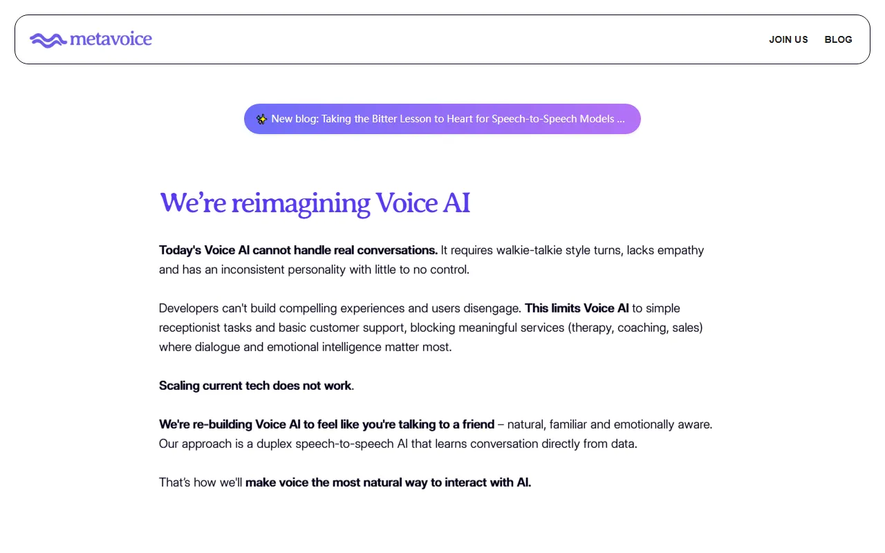 MetaVoice screenshot