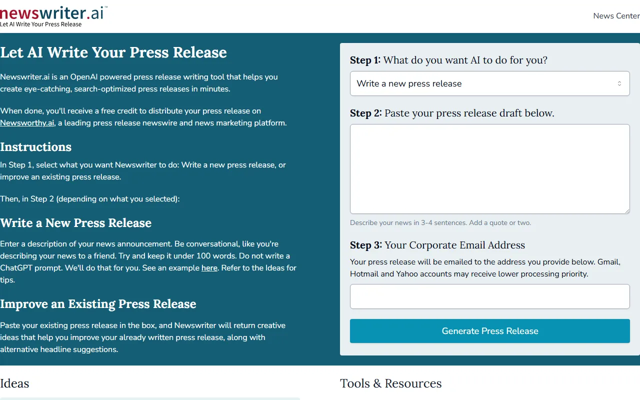 Newswriter.ai screenshot