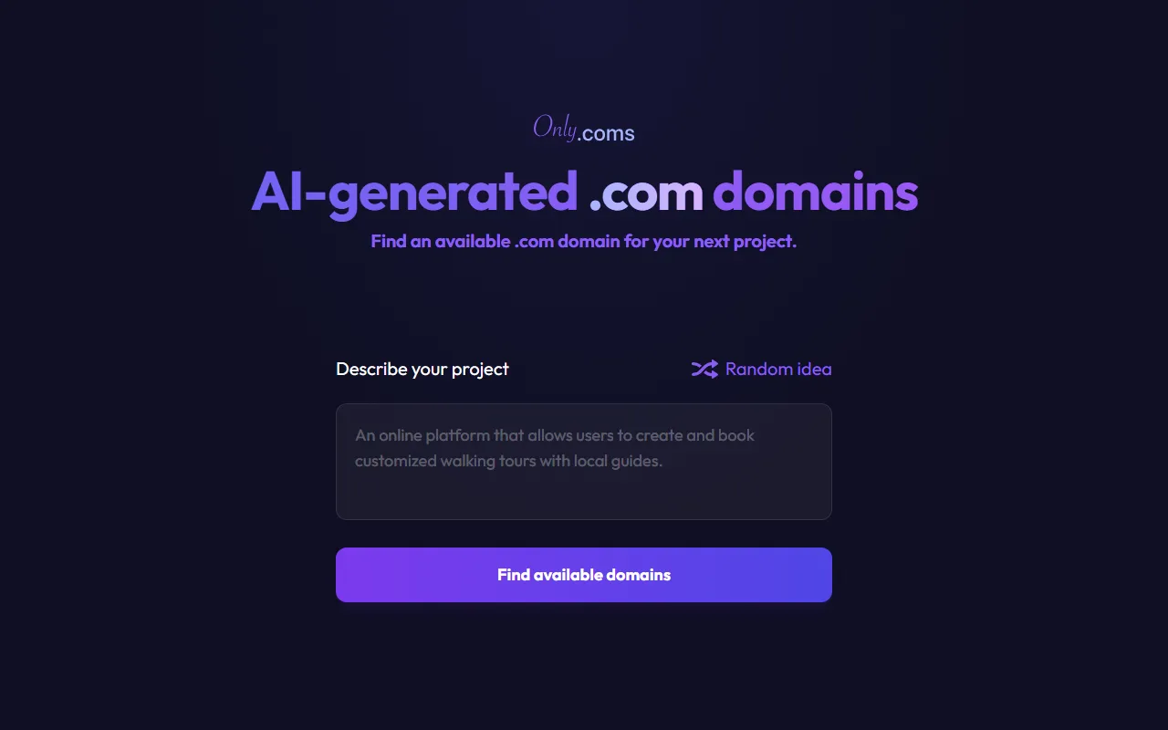 Onlycoms.com screenshot