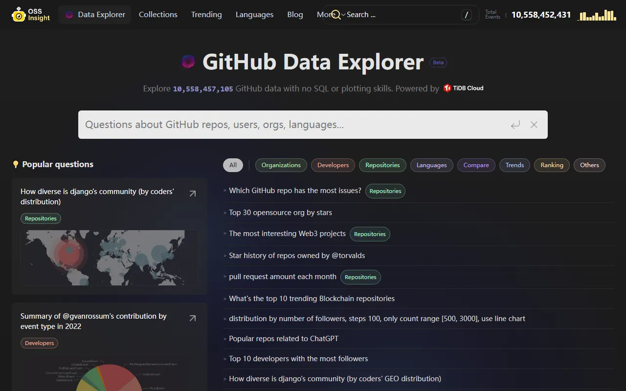 OSS Insight screenshot