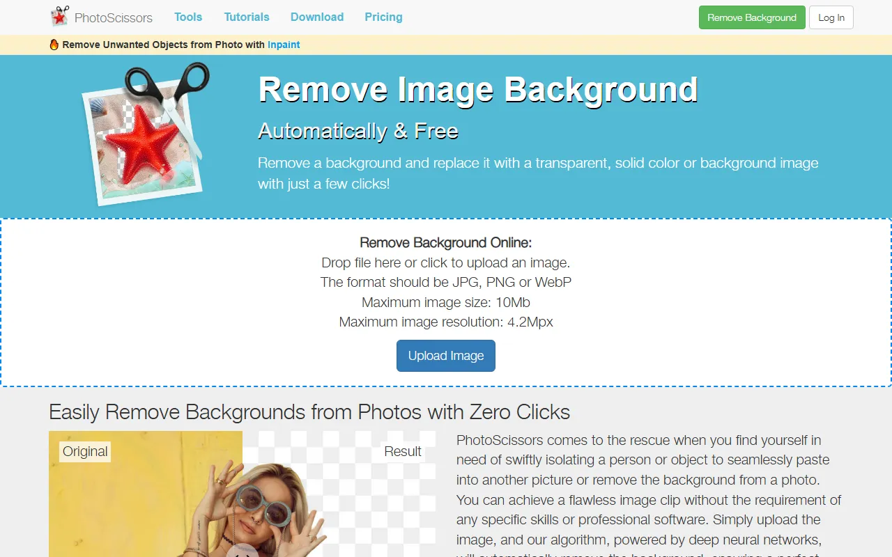 PhotoScissors screenshot