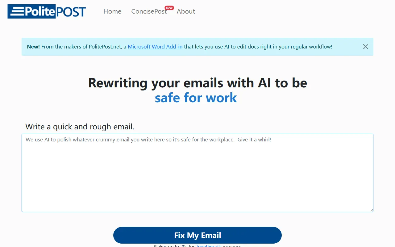 PolitePost screenshot