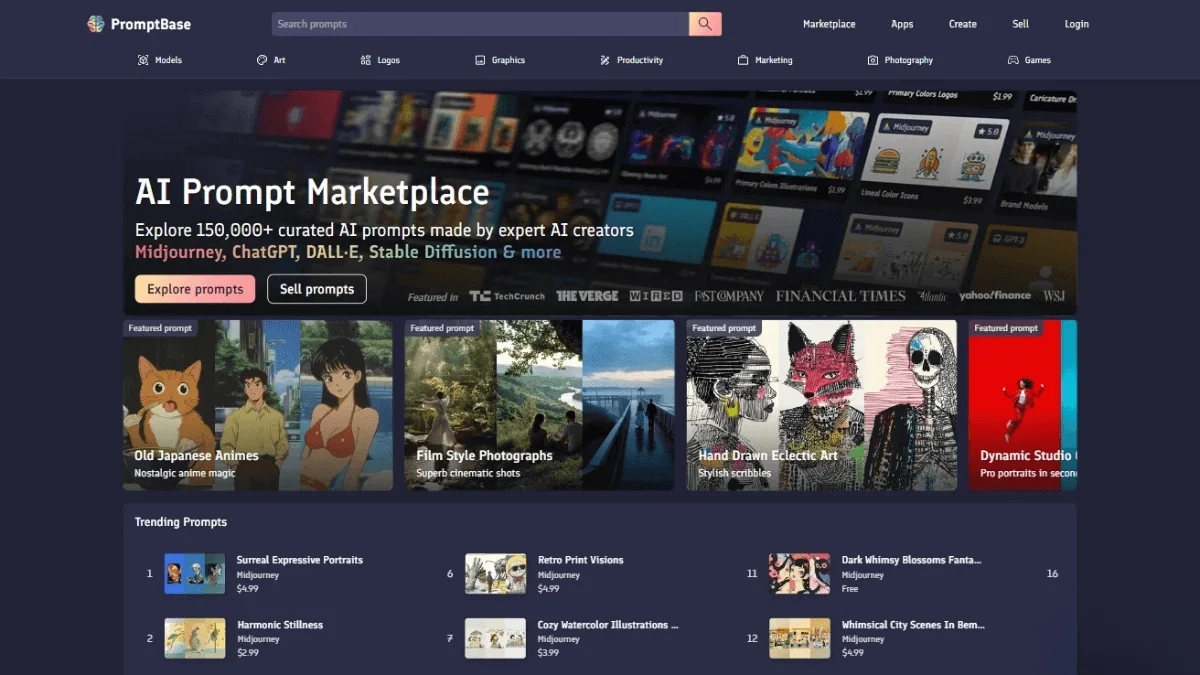 PromptBase screenshot