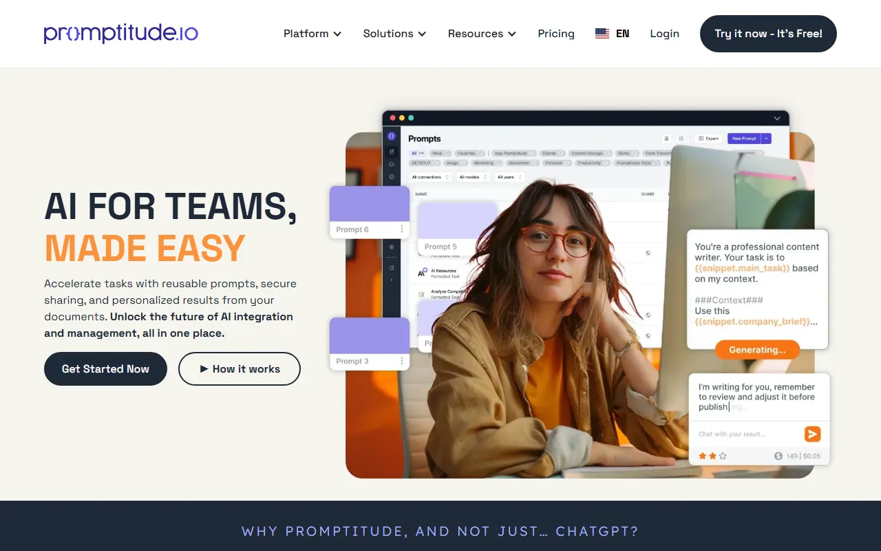 Promptitude.io screenshot