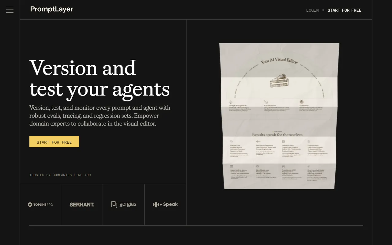 PromptLayer screenshot