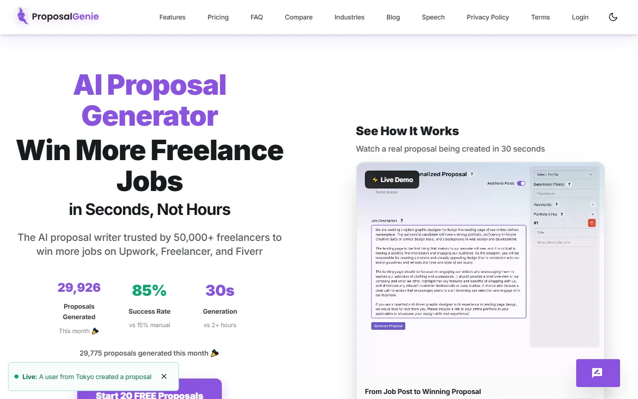 ProposalGenie screenshot