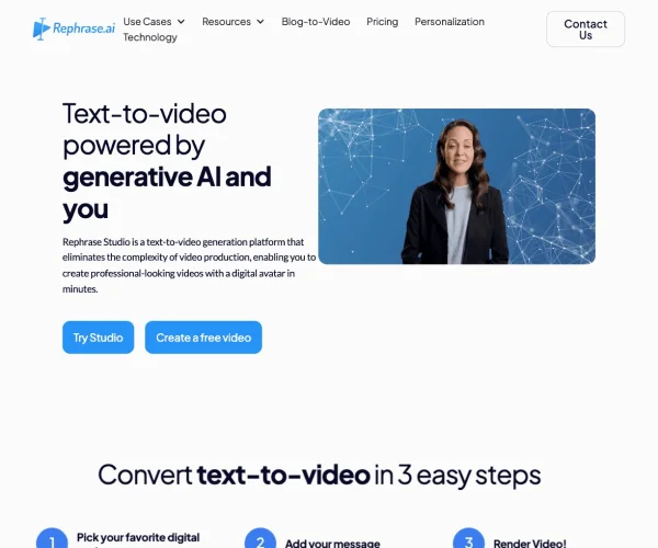 Rephrase AI screenshot