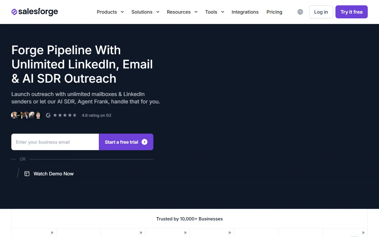 Salesforge screenshot