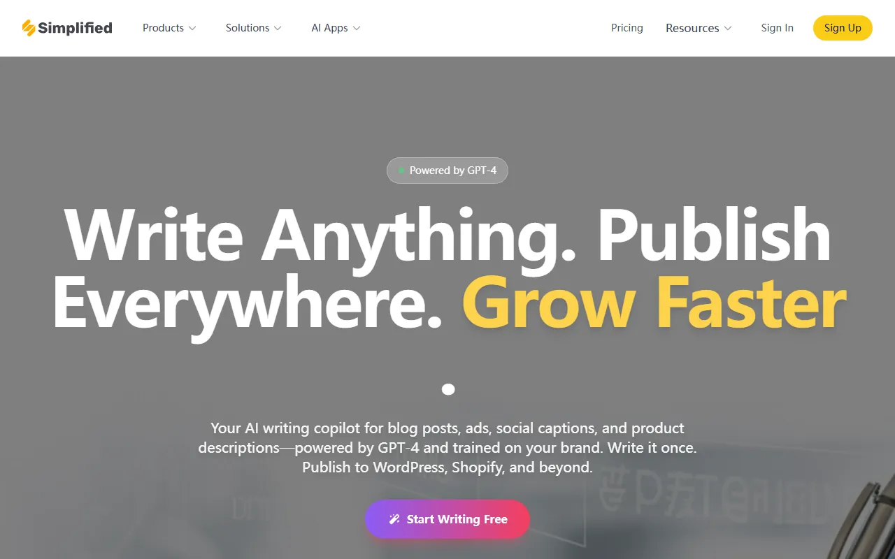 Simplified screenshot