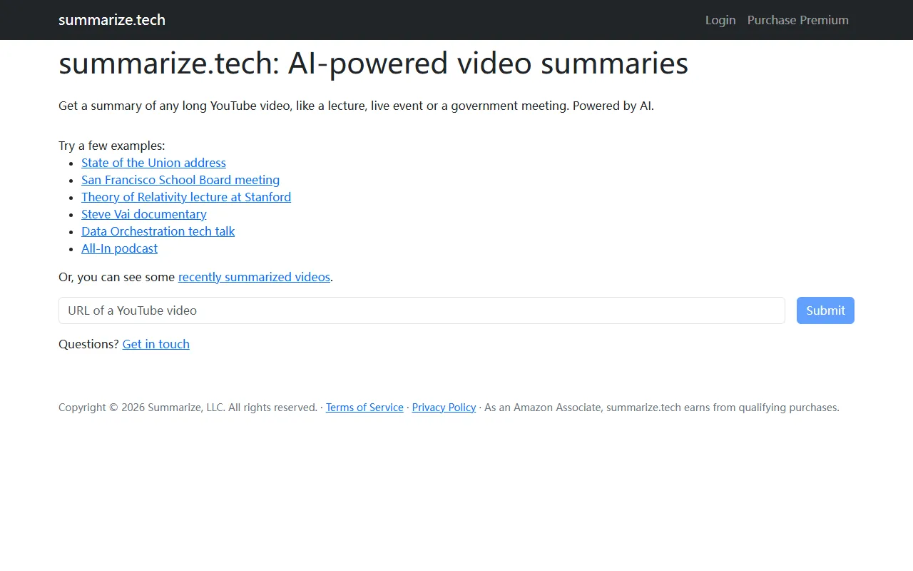 Summarize Tech screenshot