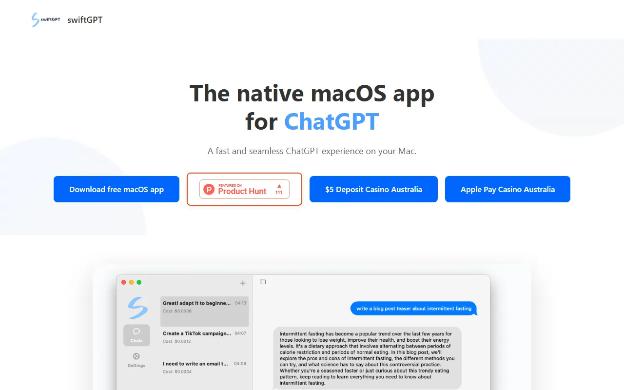 SwiftGPT.app screenshot