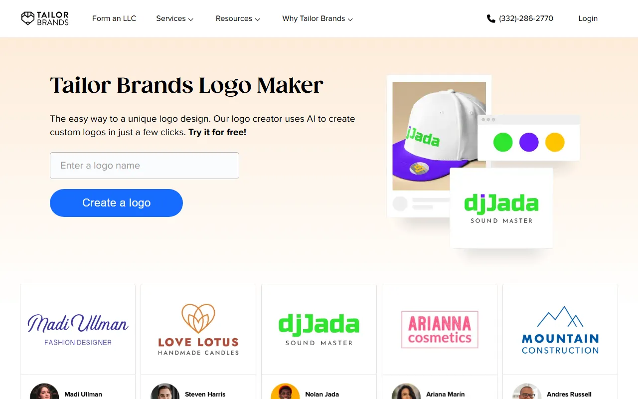 Tailor Brands screenshot