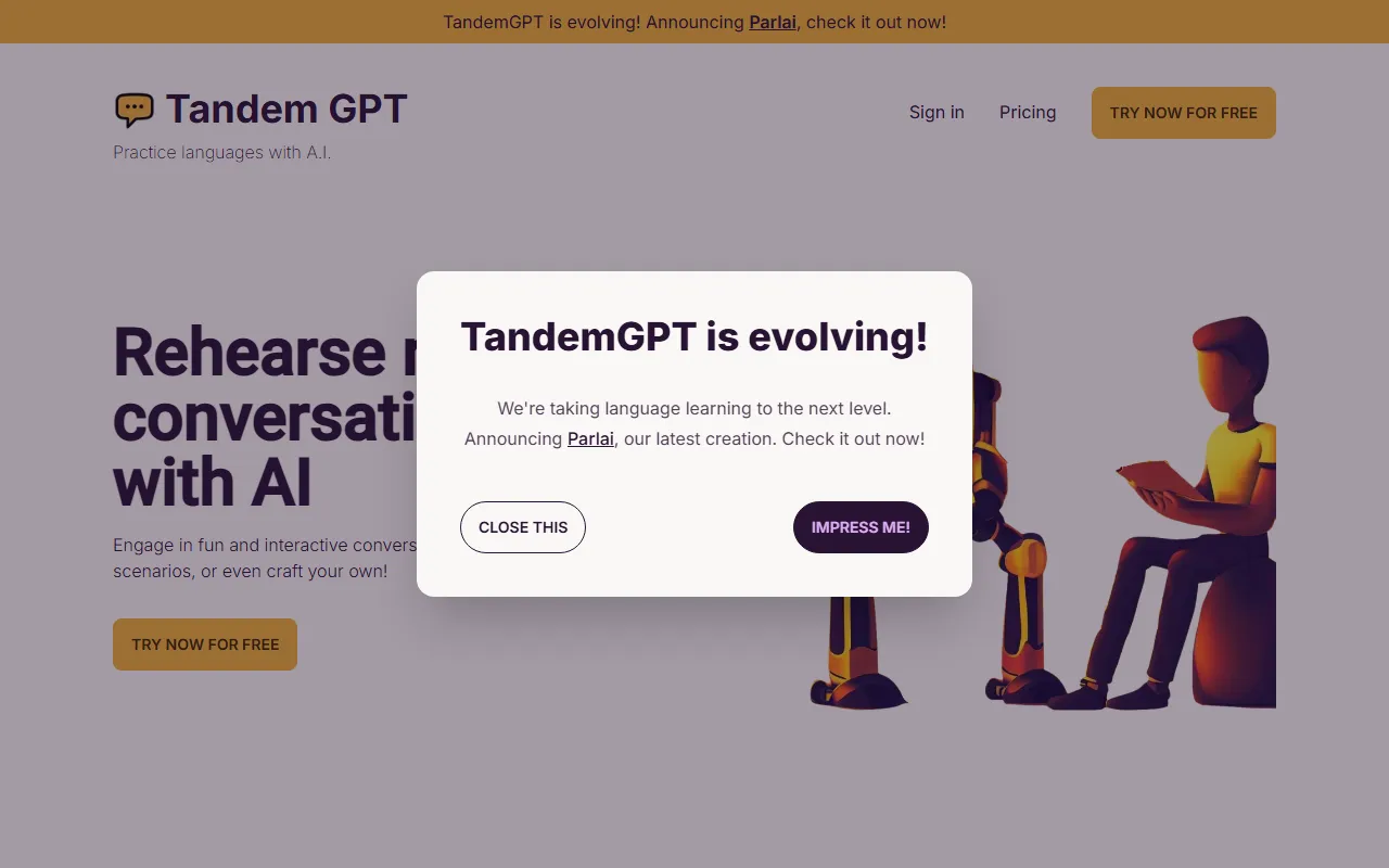 Tandem GPT screenshot