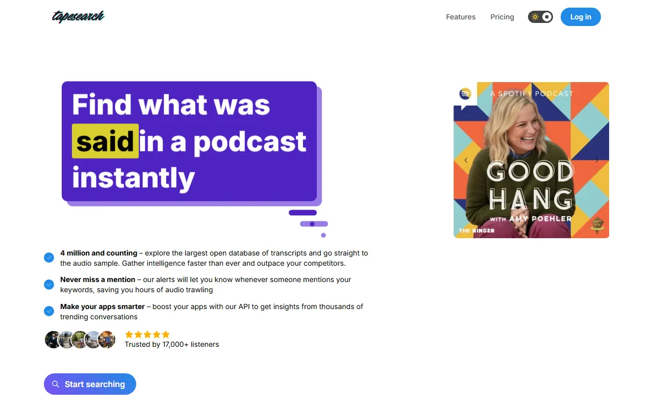 Tapesearch screenshot