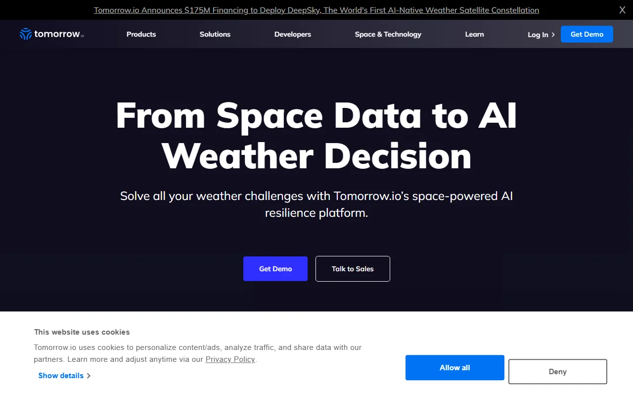 Tomorrow IO screenshot