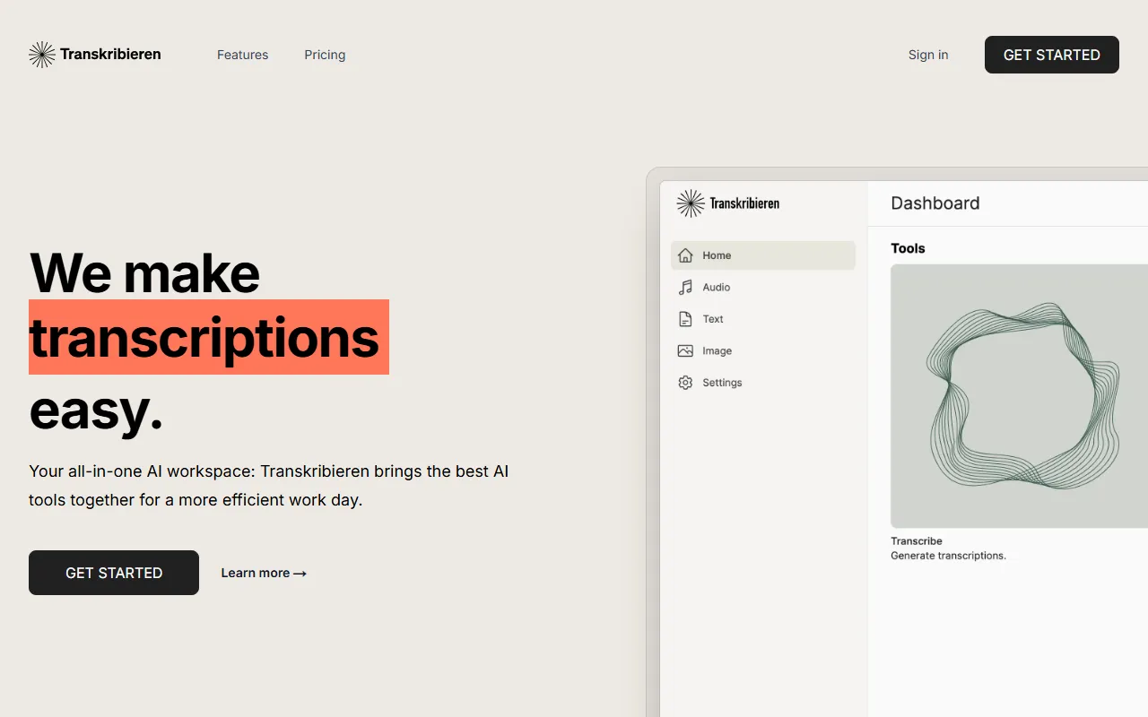 Transkribieren screenshot