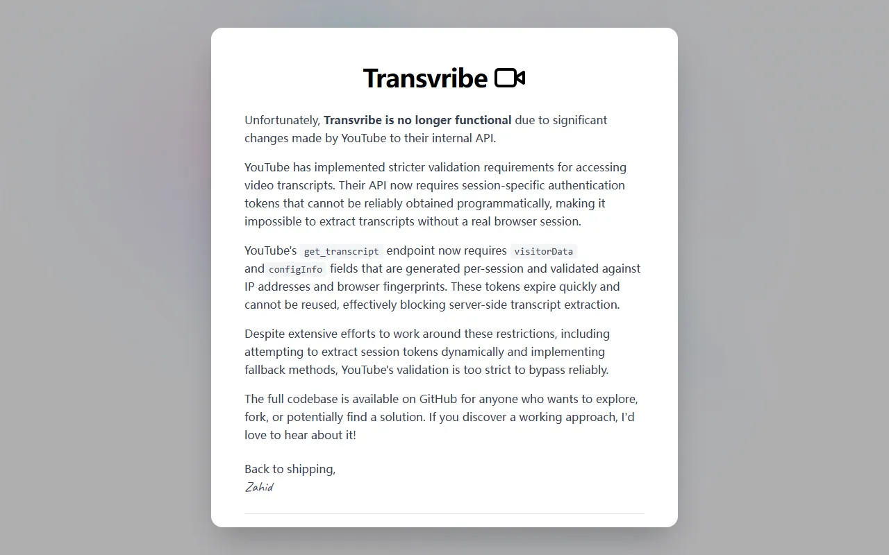 Transvribe screenshot