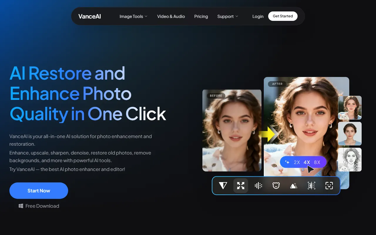 VanceAI Image Resizer screenshot