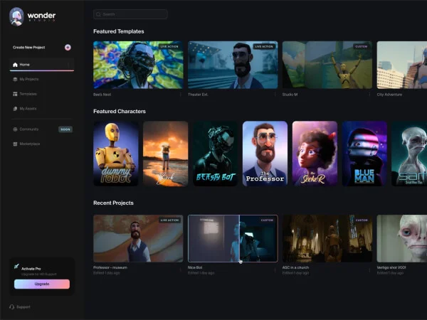 Wonder Dynamics screenshot